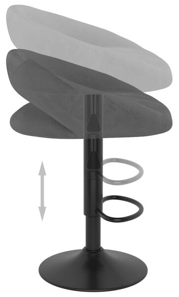 VidaXL Bársony Bárszék - 2 db - Sötétszürke