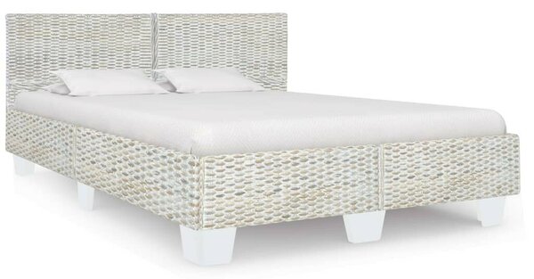 VidaXL szürke természetes rattan ágykeret 160 x 200 cm