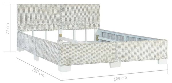 VidaXL szürke természetes rattan ágykeret 160 x 200 cm
