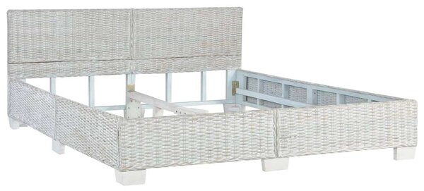 VidaXL szürke természetes rattan ágykeret 160 x 200 cm