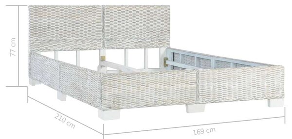 VidaXL szürke természetes rattan ágykeret 160 x 200 cm