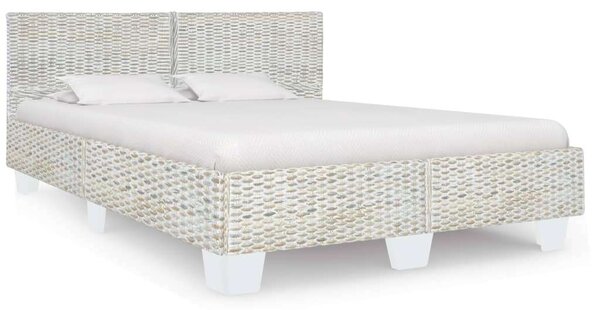 VidaXL szürke természetes rattan ágykeret 160 x 200 cm