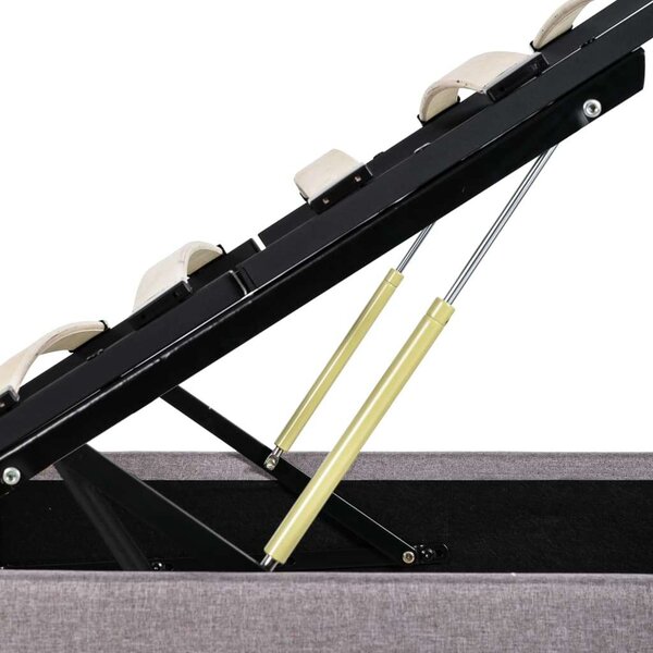 VidaXL tópszínű szövet ágykeret hidraulikus tárolóval 120 x 200 cm