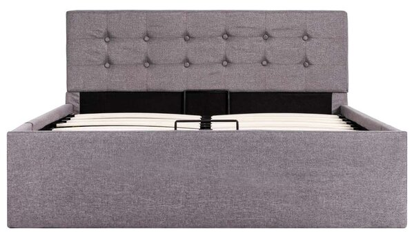 VidaXL tópszínű szövet ágykeret hidraulikus tárolóval 120 x 200 cm