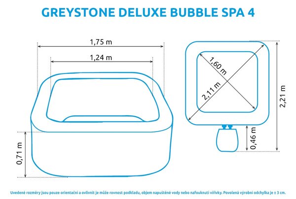 Felfújható pezsgőfürdő Marimex Greystone Deluxe Bubble Spa 4 NP