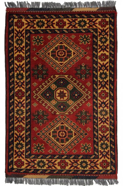 Afgán szőnyeg barna Kargai 61x89 kézi csomozású keleti szőnyeg