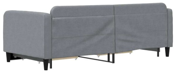 VidaXL világosszürke kihúzható szövet heverő fiókokkal 90 x 200 cm