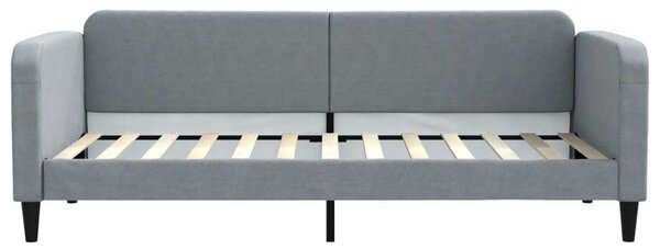 VidaXL világosszürke kihúzható szövet heverő fiókokkal 90 x 200 cm
