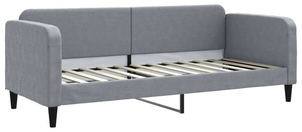 VidaXL világosszürke kihúzható szövet heverő matracokkal 80 x 200 cm