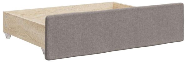 VidaXL tópszínű kihúzható szövet heverő fiókokkal 90 x 200 cm