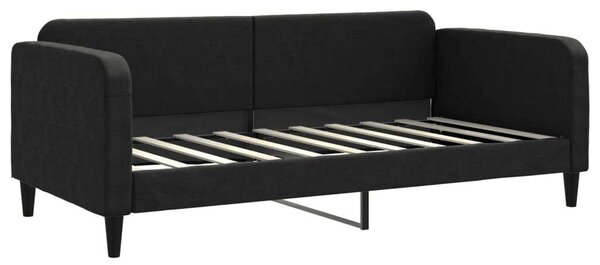 VidaXL fekete kihúzható szövet heverő matracokkal 90 x 190 cm