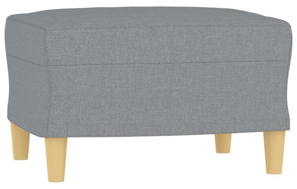 Világosszürke szövet kanapéfotel lábtartóval 60 cm