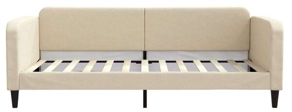 VidaXL krémszínű kihúzható szövet heverő fiókkal 100x200 cm