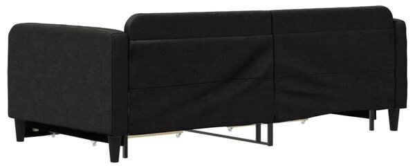 VidaXL fekete kihúzható szövet heverő fiókokkal 100 x 200 cm