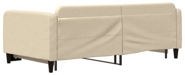 VidaXL krémszínű kihúzható szövet heverő 100x200 cm