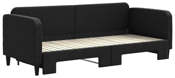 VidaXL fekete kihúzható szövet heverő 80 x 200 cm