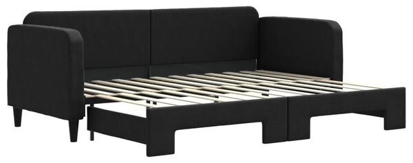 VidaXL fekete kihúzható szövet heverő 80 x 200 cm
