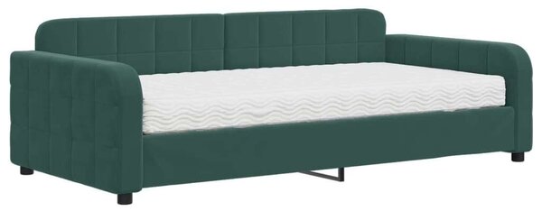 VidaXL zöld bársony heverő matraccal 100 x 200 cm