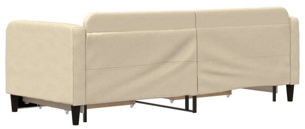 VidaXL krémszínű kihúzható szövet heverő fiókokkal 80 x 200 cm