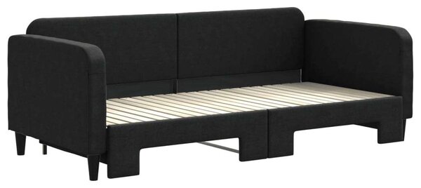 VidaXL fekete kihúzható szövet heverő 90x200 cm