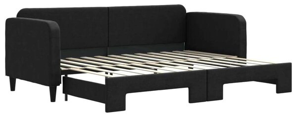 VidaXL fekete kihúzható szövet heverő 80 x 200 cm