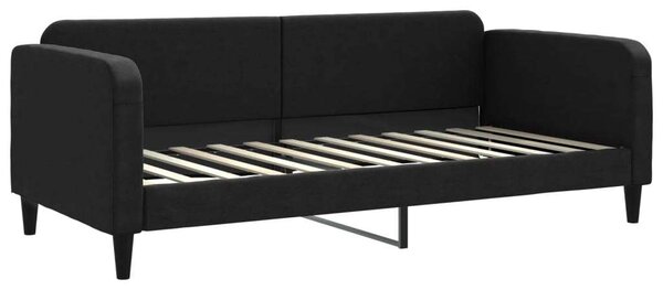 VidaXL fekete kihúzható szövet heverő fiókokkal 90 x 200 cm
