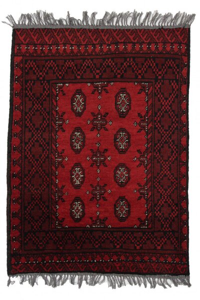 Gyapjú szőnyeg bordó Aqchai 76x106 kézi szőnyeg
