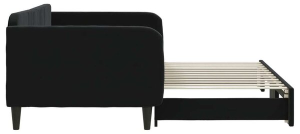 VidaXL fekete kihúzható bársonyheverő 100 x 200 cm