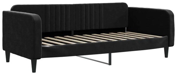 VidaXL fekete kihúzható bársony heverő fiókkal 100 x 200 cm