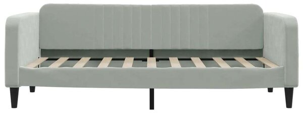 VidaXL világosszürke kihúzható bársonyheverő 90 x 190 cm