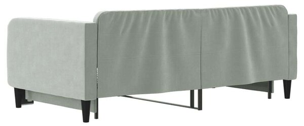 VidaXL világosszürke kihúzható bársonyheverő 90 x 190 cm