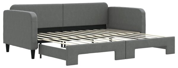 VidaXL sötétszürke kihúzható szövet heverő 90 x 200 cm