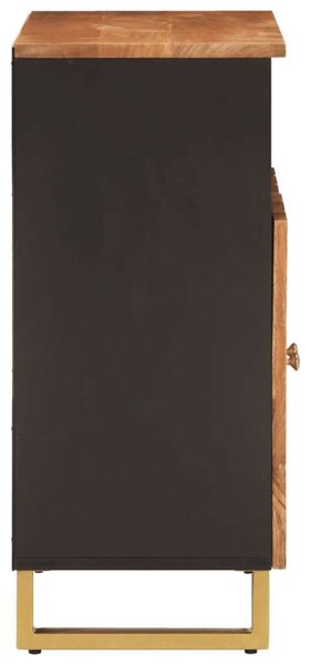 VidaXL Mangófa Kisszekrény - Barna/Fekete - 60x33,5x75 cm