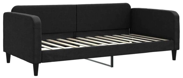 VidaXL fekete kihúzható szövet heverő matracokkal 100 x 200 cm