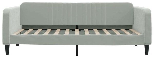 VidaXL világosszürke kihúzható bársony heverő 100 x 200 cm