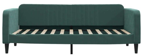 VidaXL sötétzöld kihúzható bársony heverő fiókkal 100 x 200 cm