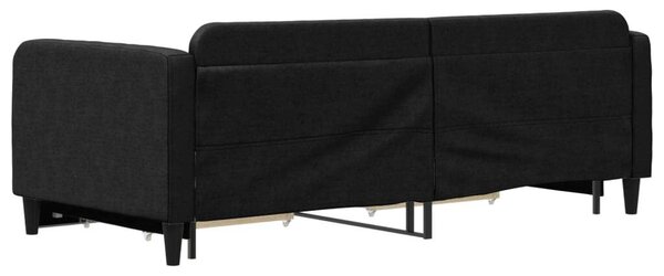 VidaXL fekete kihúzható szövet heverő fiókokkal 90 x 200 cm
