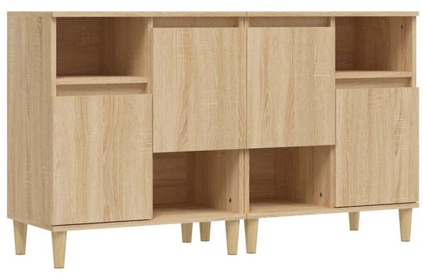 VidaXL 2 db sonoma tölgy színű szerelt fa tálalóasztal 60 x 35 x 70 cm