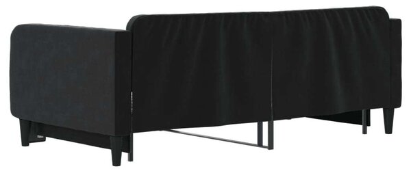 VidaXL fekete kihúzható bársonyheverő 90 x 190 cm