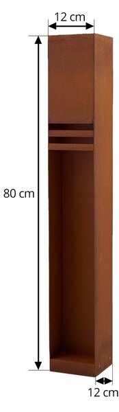Lucande LED ösvény világítás Oxido, rozsdás színű, magasság 80 cm, IP44, Barna / rozsda, fém, Modern
