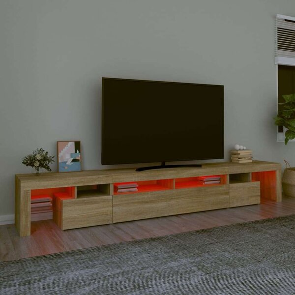 Modern LED TV Szekrény - Sonoma Tölgy - 260cm