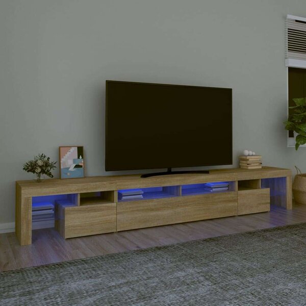 Modern LED TV Szekrény - Sonoma Tölgy - 260cm