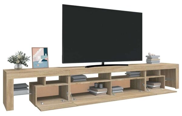 Modern LED TV Szekrény - Sonoma Tölgy - 260cm