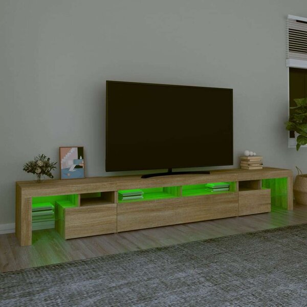 Modern LED TV Szekrény - Sonoma Tölgy - 260cm