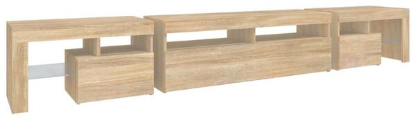 Modern LED TV Szekrény - Sonoma Tölgy - 260cm