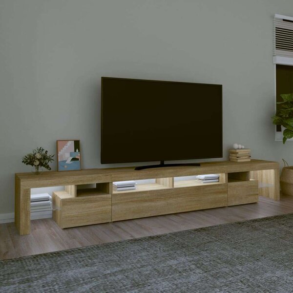 Modern LED TV Szekrény - Sonoma Tölgy - 260cm