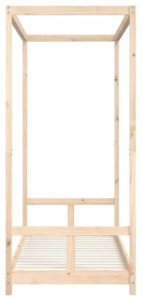 Vidám Gyerek Baldachinos Ágy - Tömör Fenyőfa - 80x200 cm