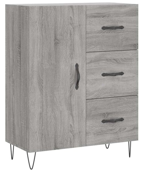 VIDAXL Sonoma Szürke Fa Tálalószekrény - 69,5x34x90 cm