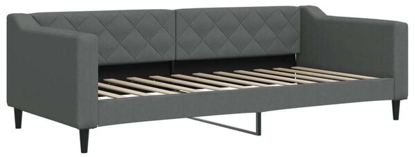 Sötétszürke kihúzható szövet heverő fiókokkal 90 x 200 cm