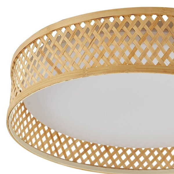 Lindby LED mennyezeti lámpa Eilif, bambusz, Ø 40 cm, Világos fa, Nappali / Étkező, Bambusz, Modern